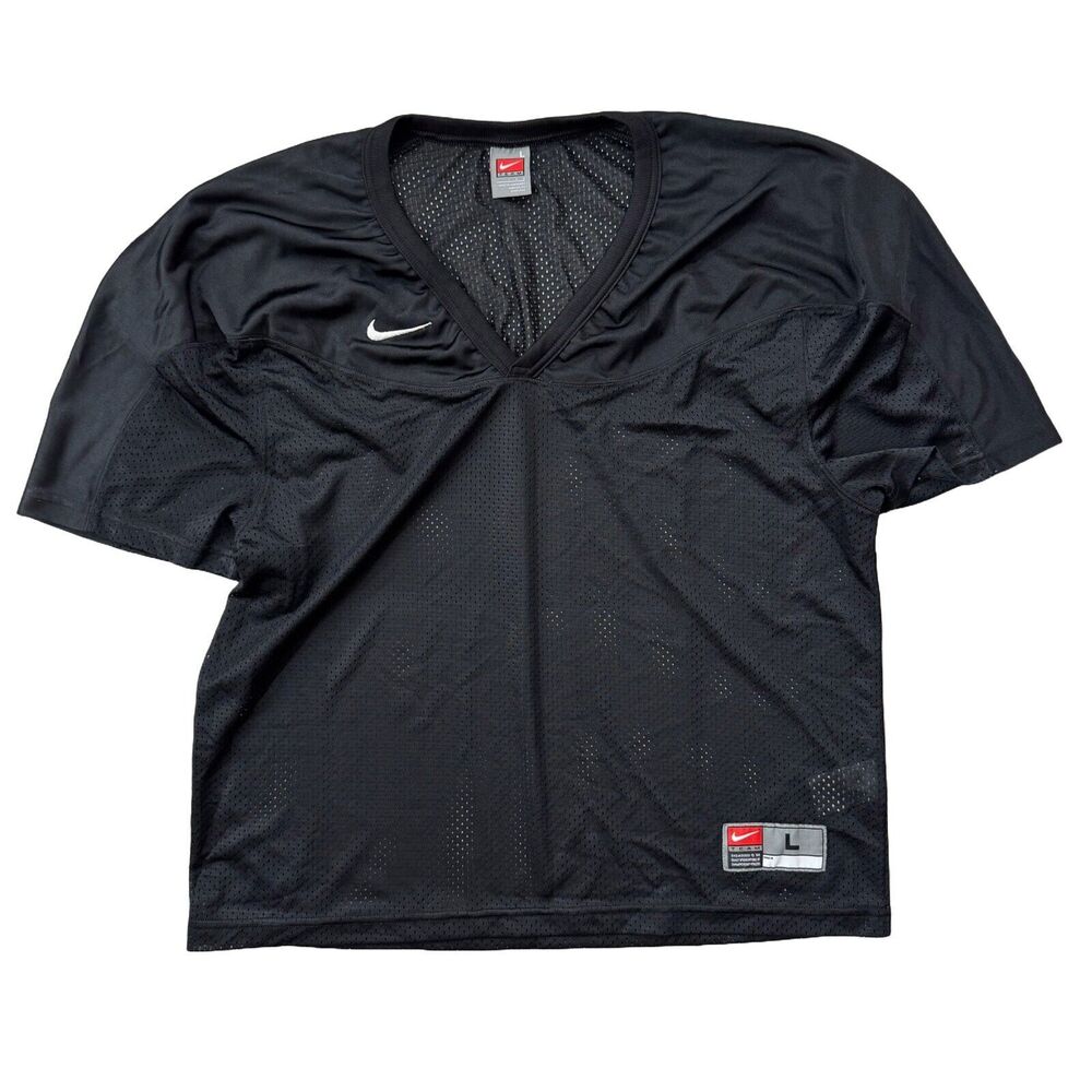 Vintage Y2K Nike Swoosh Football Jersey NCAA Practice Mesh Mens L Black